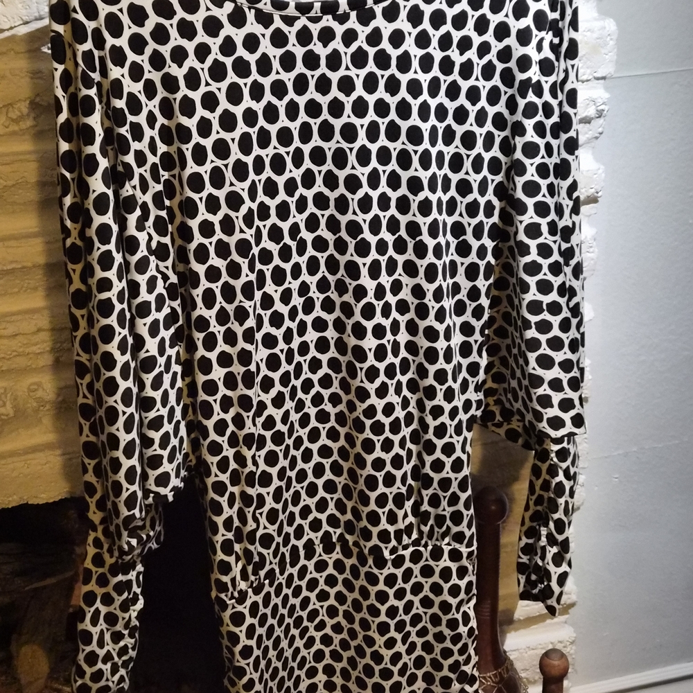 Kensie Black and White Patterned Dress